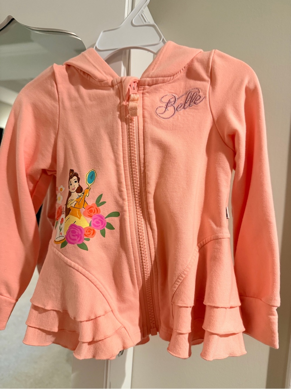 Little sleepies Belle Pink Hooded Girls' Zip Jacket with Floral Print